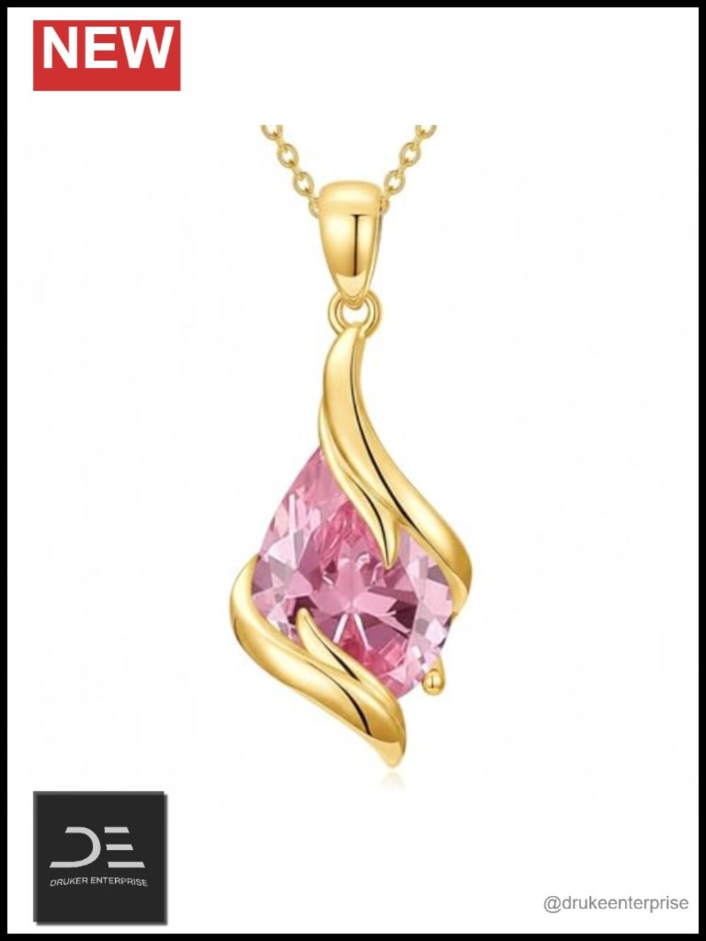 14k Gold Plated Teardrop Birthstone Necklace for Women October Gift